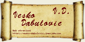 Vesko Dabulović vizit kartica